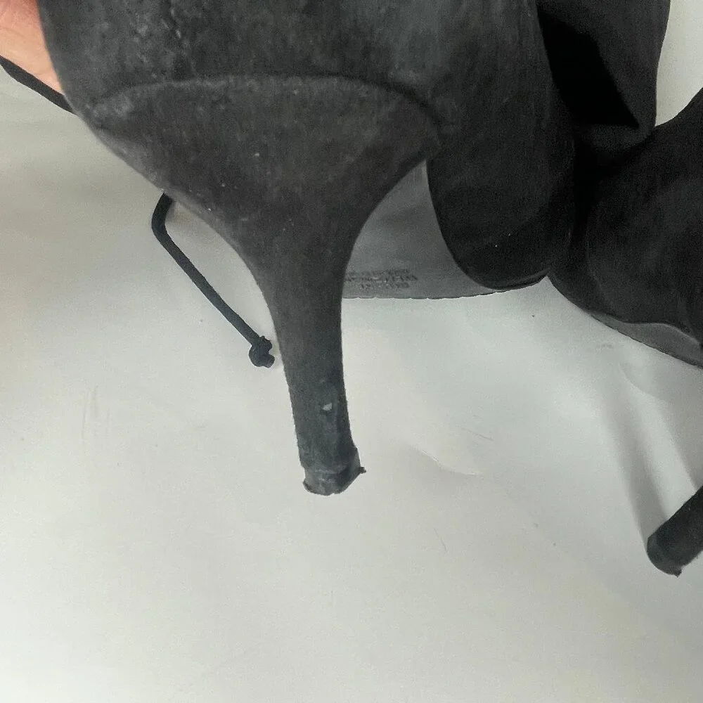 Stuart Weitzman Dark Academia Tiemodel Black Suede Over The Knee Boots 9.5